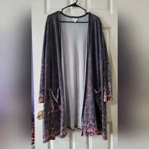 LuLaRoe open front long Caroline cardigan Size XL